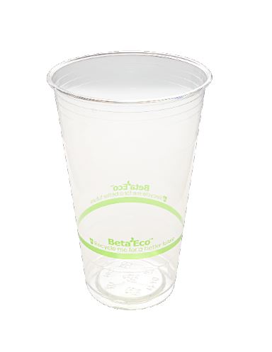 Choice 32 oz. Clear PET Plastic Cold Cup With Dome Lid With No Hole -  50/Pack